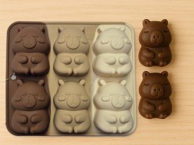 Molde silicona tricolor 6 capibara grande